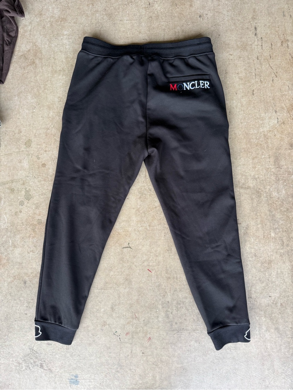 barely used Moncler Black Jogger Sweatpants with Logo Detail and logo on zippers